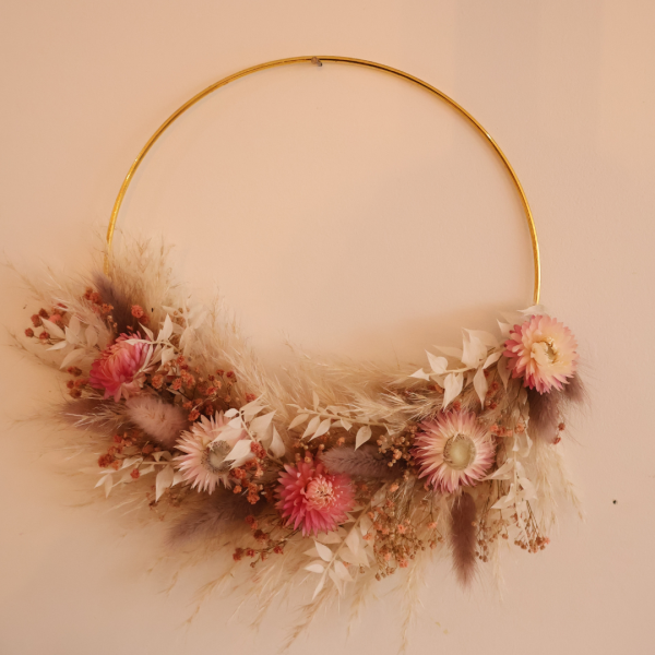 Couronne fleurs séchées Swann