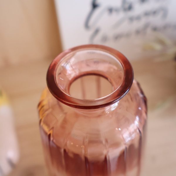 Soliflore en verre rose – Image 2