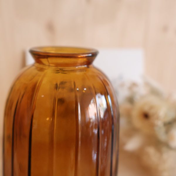 Soliflore en verre arrondi ambré – Image 2