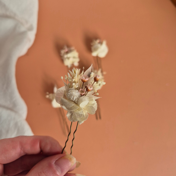 Epingle chignon fleurs séchées |Eternel|