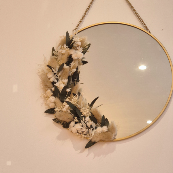 Miroir fleurs séchées Rosemonde – Image 2