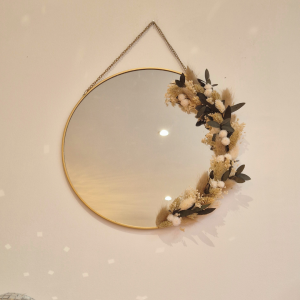 Miroir fleurs séchées Hyacinthe