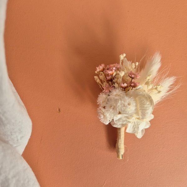 boutonnière mini bouquet fleurs séchées éternel