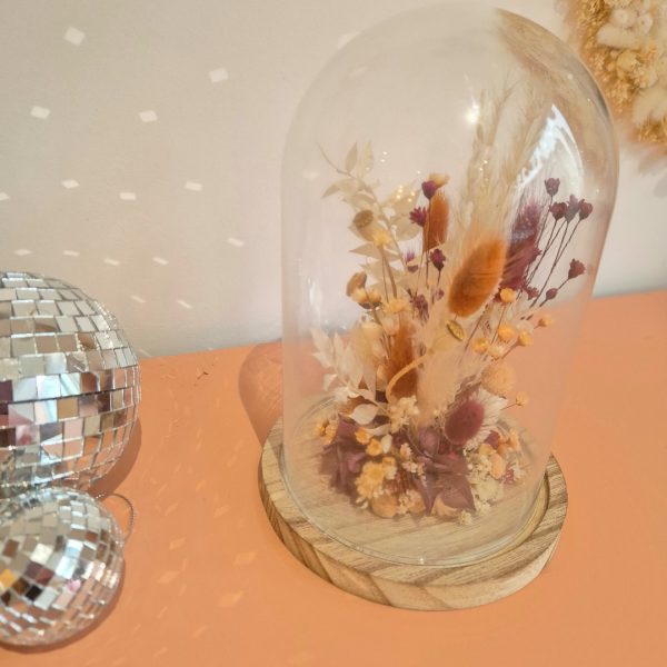 cloche deco fleurs sechees romélie