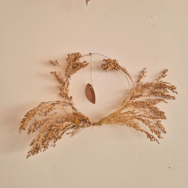 couronne feuille sèche decoration murale