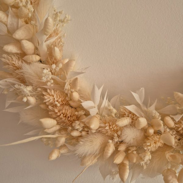 couronne fleurs séchées beige jacques