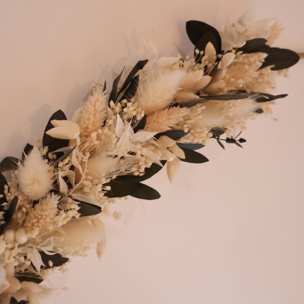 couronne fleurs séchées blanches xl