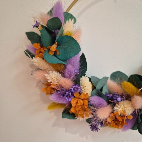 couronne fleurs séchées colorées philémon