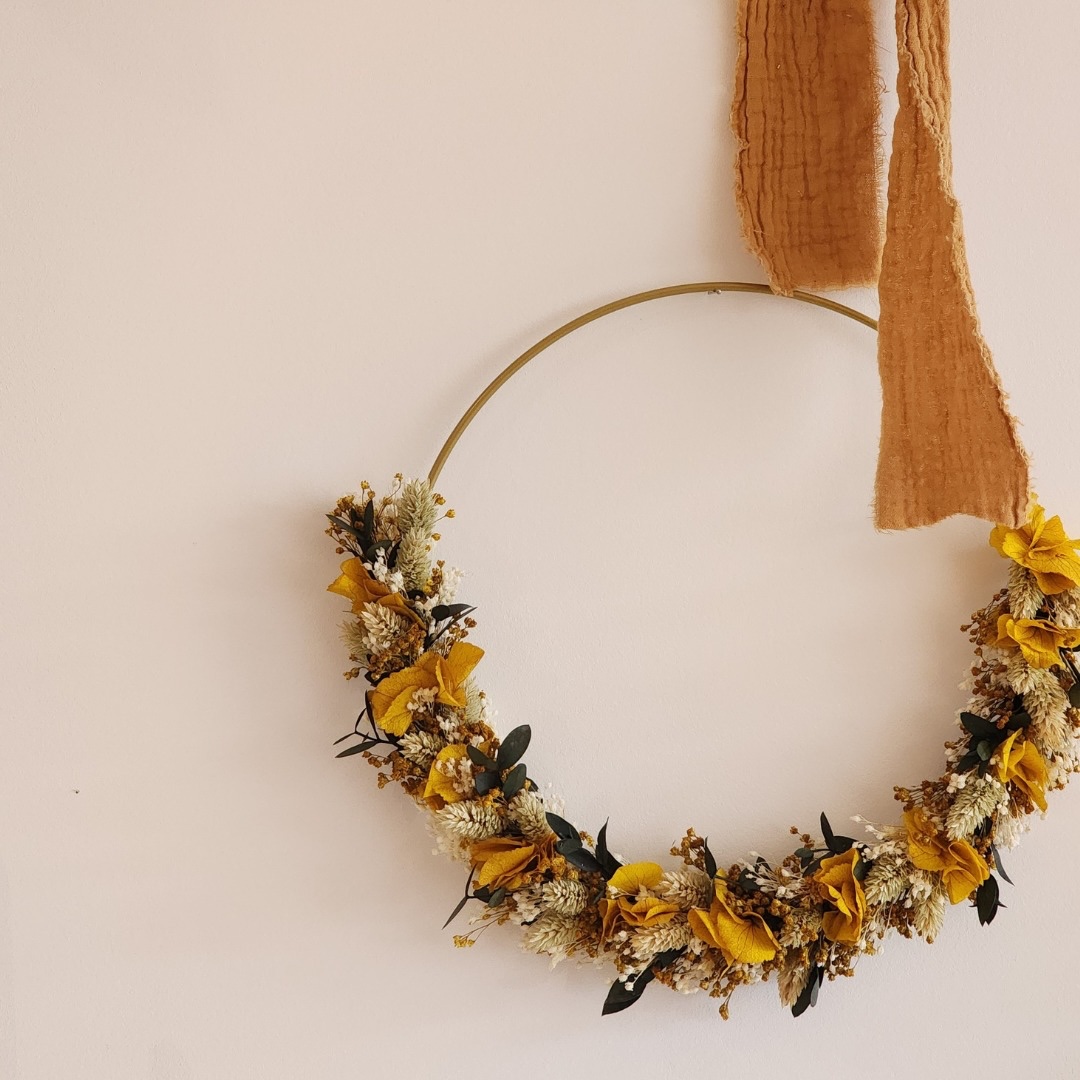 atelier couronne fleurs séchées