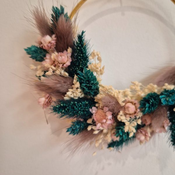 couronne fleurs séchées roses agathon