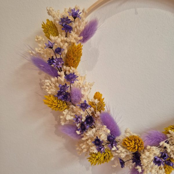couronne fleurs séchées violettes amy