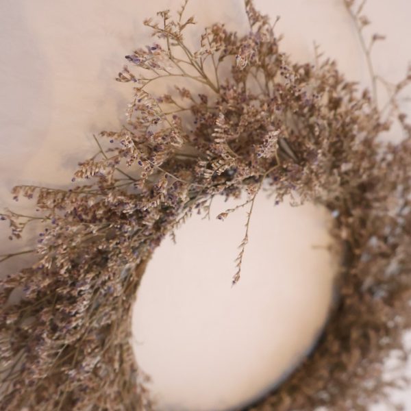 couronne séchée fleurs naturelles limonium