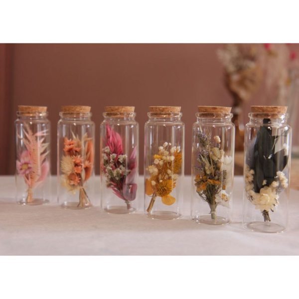 Fioles fleuries en verre