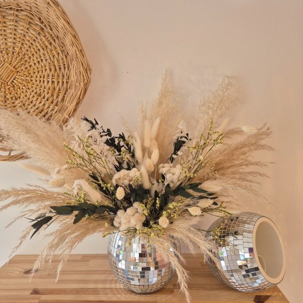 fleurs séchées boules miroirs