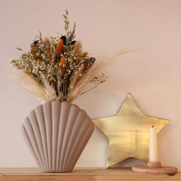 Grand vase coquillage gris