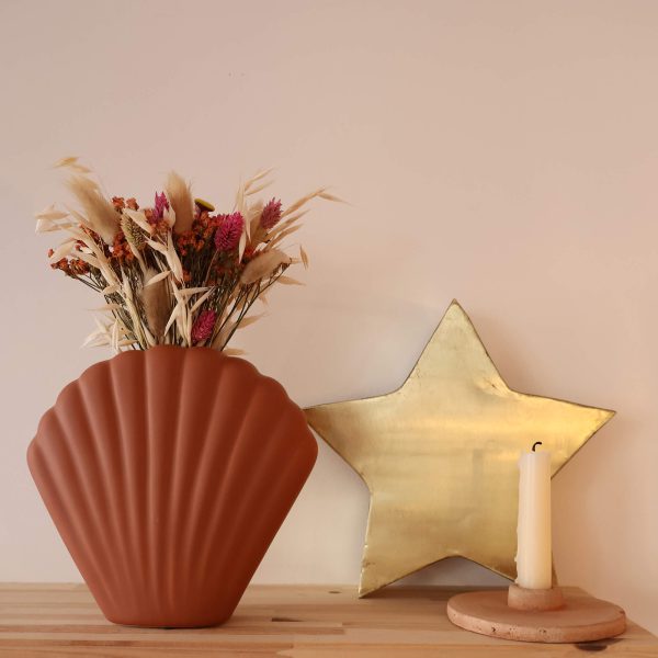 Grand vase coquillage terracotta