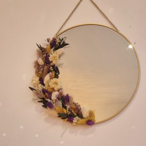 miroir déco fleurs séchées astrid