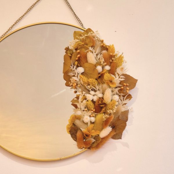 miroir déco fleurs séchées horia