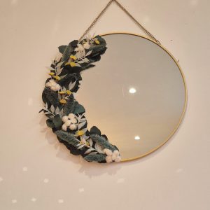 miroir rond decor feuillage philibert