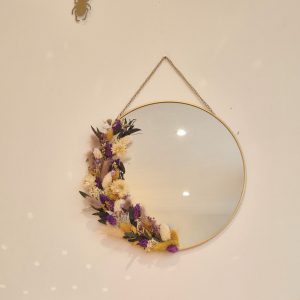 miroir rond fleurs séchées astrid