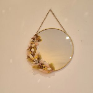 miroir rond fleurs séchées yolaine