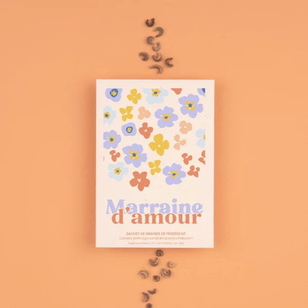 Sachet de graines de Pensée - Marraine d'amour