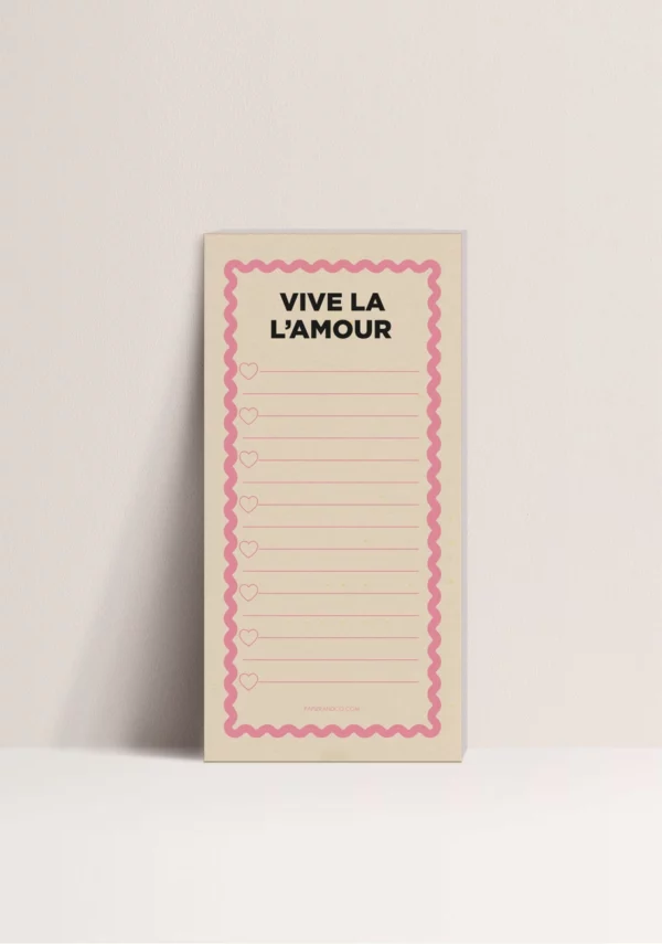 Bloc Note - Vive l'Amour