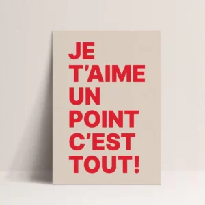 Poster - Je t'aime un point c'est tout