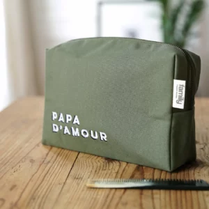 Trousse de toilette Papa d'amour olive