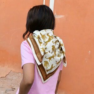 Grand foulard FAUVE Noisette