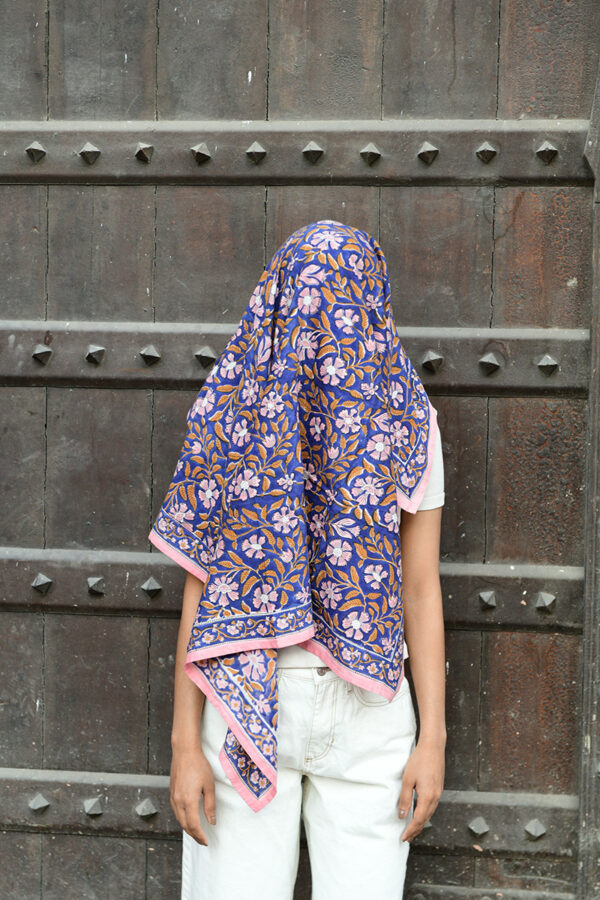 Grand foulard N°115 Cobalt