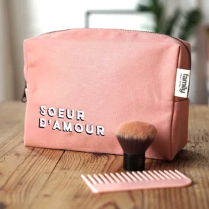 Trousse de toilette Sœur d'amour rose