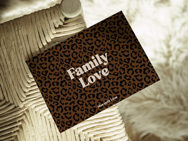 Carte A6 FAMILY LOVE léopard marron foncé – Image 2