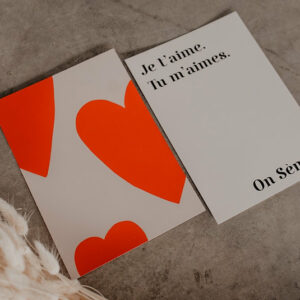 Mini affiche A5 Big Love Rouge/Nude