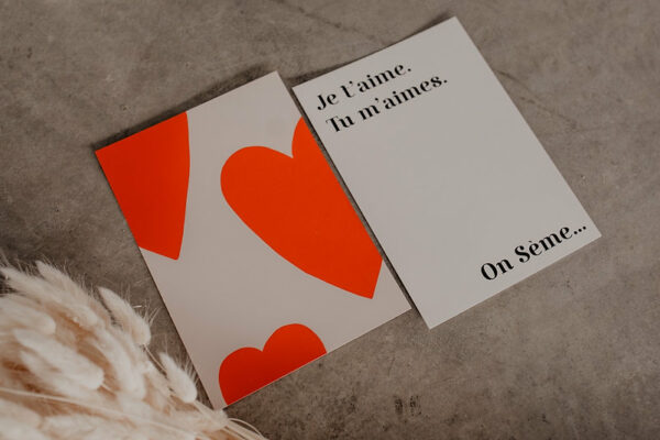 Mini affiche A5 Big Love Rouge/Nude