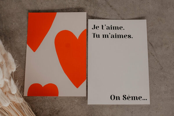 Mini affiche A5 Big Love Rouge/Nude – Image 2