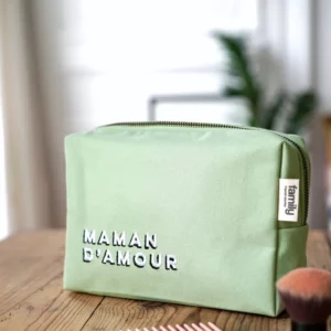 Trousse de toilette Maman d'amour vert d'eau