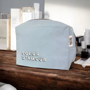 Trousse de toilette Sœur d'amour bleu ciel