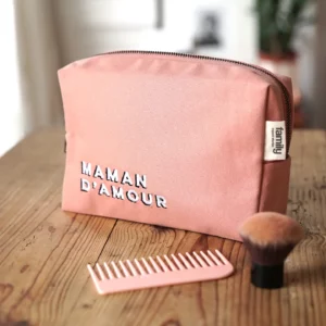 Trousse de toilette Maman d'amour rose