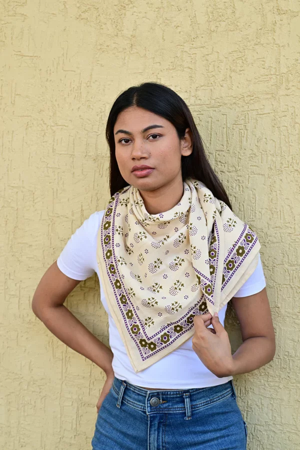 Grand foulard ANASTASE Latte