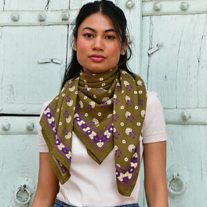 Grand foulard ANASTASE Olive