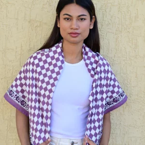 Grand foulard CHECKS Violet