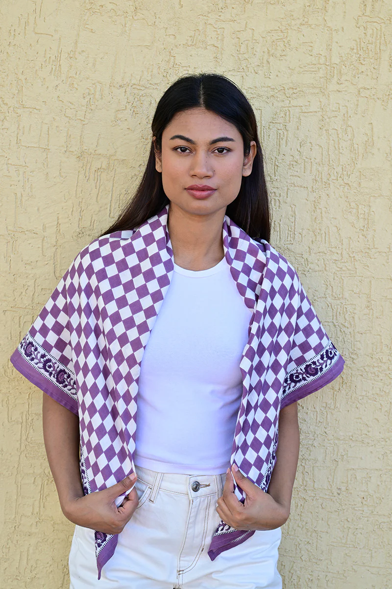 Grand foulard CHECKS Violet