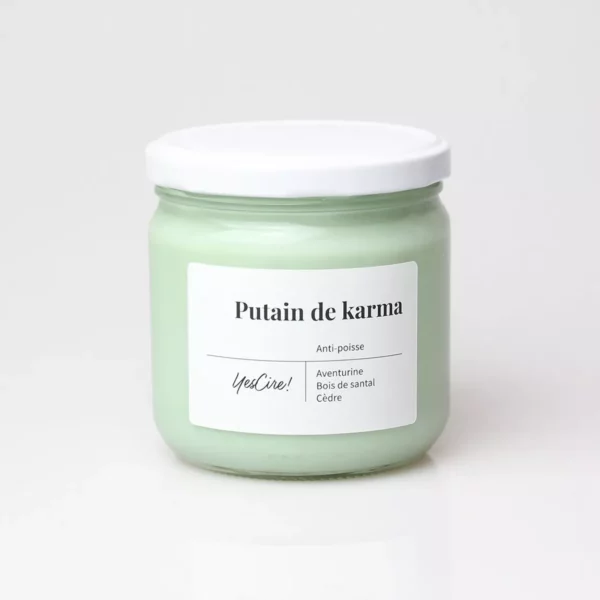 Putain de karma | Bougie aventurine "anti-poisse" – Image 2