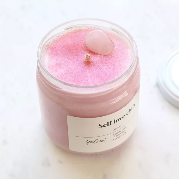 Self love club | Bougie quartz rose "amour" – Image 3