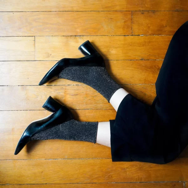 Chaussettes KLUE Glitter Lurex en Lyocell écologique | Noir – Image 2