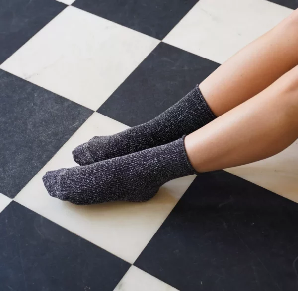 Chaussettes KLUE Glitter Lurex en Lyocell écologique | Gris – Image 2