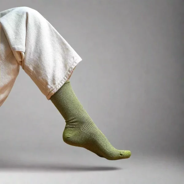 Chaussettes KLUE Glitter Lurex en Lyocell écologique | Vert Olive