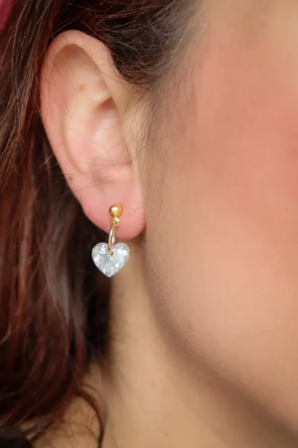 Boucles d'oreilles Lucie Blanc glacier – Image 2