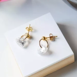 Boucles d'oreilles Lucie Blanc glacier
